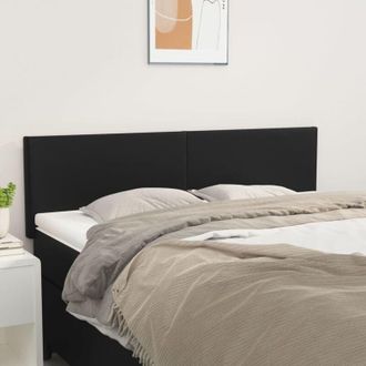 vidaXL Cabeceros 2 Unidades Cuero Sint&eacute;tico Negro 72x5x78/88 Cm Vidaxl