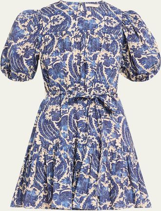 Ulla Johnson Rosalie Short-Sleeve Mini Dress