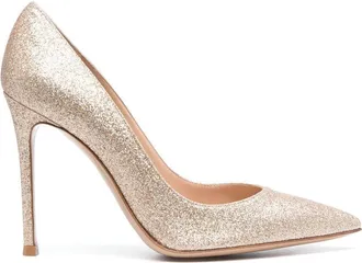 Gianvito Rossi Gianvito glitter pumps - women - Calf Leather/Calf Leather/Calf Leather - 39.5 - Gold