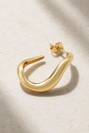 Kima&iuml; Orecchino Singolo A Cerchio In Oro Riciclato 18 Carati Wavy