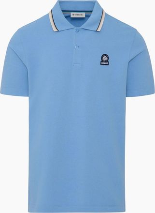 Sandbanks Mens SANDBANKS STRIPE TAPE POLO DUSTY BLUE - Size: 42