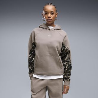 Puma Felpa con cappuccio in felpa PUMA Sport Animal da donna, Abbigliamento, Beige, XL