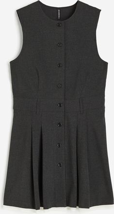 H&M Kleid mit Plisseefalten - Grau