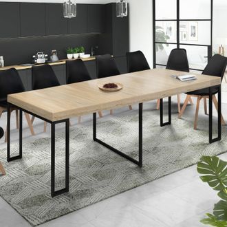 IDMarket Idmarket - Consola Extensible Toronto, 14 Plazas, 300 Cm, Dise&ntilde;o Industrial
