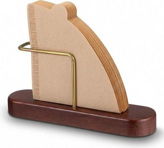 OEM Soporte De Madera Y Lat&oacute;n Para 60 Filtros De Papel N.&deg; 01 Y N.&deg; 02, Ideal Para Caf&eacute; De Filtro Y Para Guardar En La Cocina