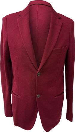 Gucci Gucci single-breasted blazer met zakken in bordeauxrood katoen