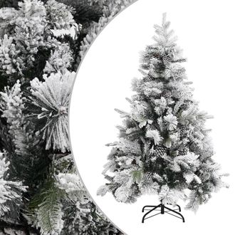 vidaXL &Aacute;rbol De Navidad Con Copos De Nieve Y Conos De Pino 150 Cm Pvc Y Pe