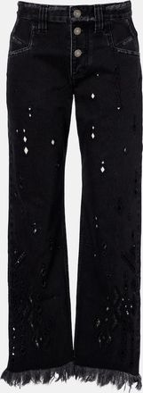 Isabel Marant Amia broderie anglaise flared jeans