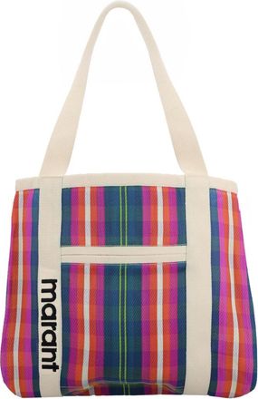 Isabel Marant Large Plaid Pattern Zipper Pockets Tote
