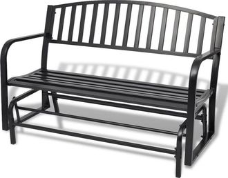 vidaXL Banco Columpio De Jard&iacute;n Acero Negro Vidaxl