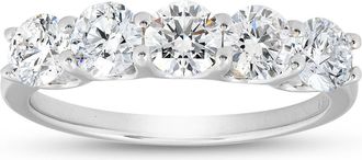 Pompeii3 1 1/4 Ct Lab Grown Diamond Five Stone Wedding Ring 14k White Gold U Prong