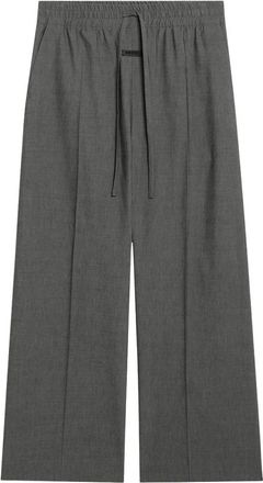 Fear of God Cotton Wool Oxford Wide Leg Drawstring Pants - Heren - Wijde Broeken - Grijs - S - Katoen - Broeken