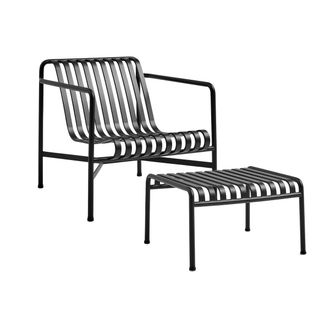 HAY Palissade Lounge Chair Low + Ottoman, anthrazit