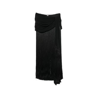 Cult Gaia Saman Fringe-trimmed Maxi Skirt