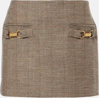 Stella McCartney Herringbone wool-blend miniskirt