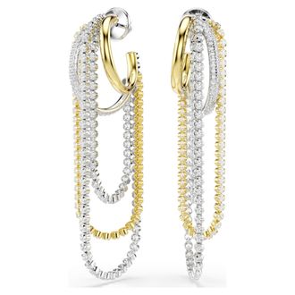 Swarovski Hyperbola Layered, Round Cut, White, Mixed Metal Finish Earrings
