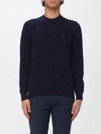 Brooksfield Maglia girocollo in pura lana con logo ricamato sul petto