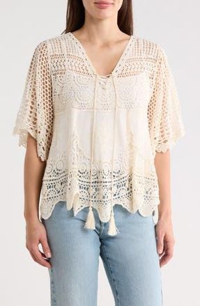 Forgotten Grace Crochet Top in Natural at Nordstrom Rack, Size Medium