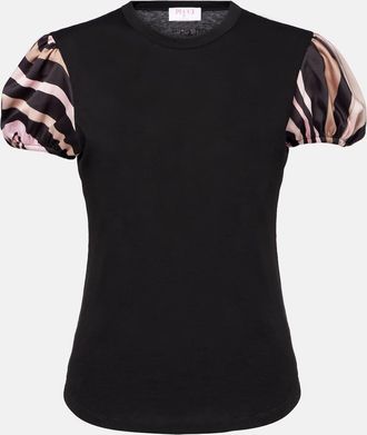 Pucci Top Iride in cotone con raso