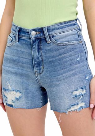 Judy Blue Ginny High Rise Tummy Control Shorts In Blue