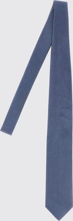 Brioni Cravatta in pura seta con fantasia chevron e pois