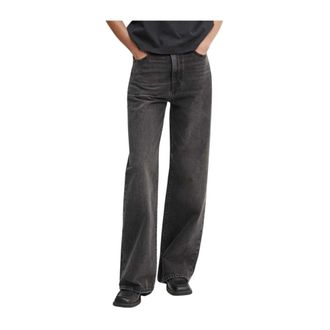Levi's Ribcage Wide Leg Jeans - Dames - Jeans - Zwart - Maat: W24 L32 Katoen