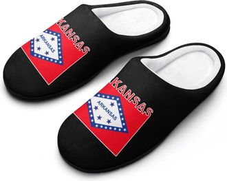 Generic Arkansas State Flag Funny Mens Cotton Slippers Shoes Novelty Soft Non-Slip Sole Home Shoe