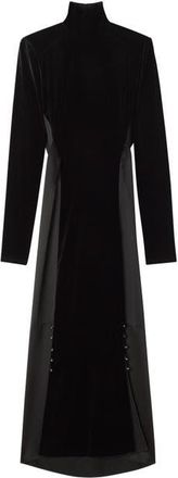 Lanvin Velvet Midi Dress in Black at Nordstrom, Size 38 Eu
