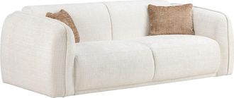 Vente-Unique Sof&aacute; de 2 plazas en chenilla beige JUNETI