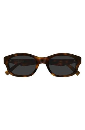 Saint Laurent 53mm Rectangular Sunglasses in Havana at Nordstrom