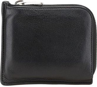 Saint Laurent Black Leather Coin Purse/Coin Case (Pre-Owned)
