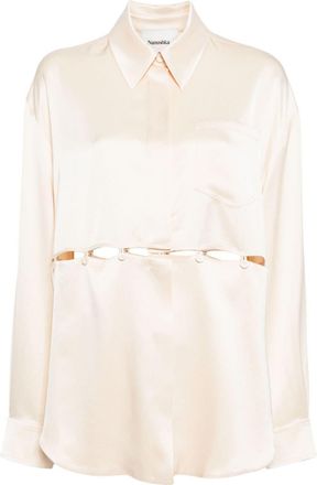 Nanushka Maxon satin blouse - women - Acetate/Polyester - L - Neutrals