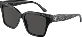 Jimmy Choo London Womens Glitter Frame Sunglasses In Black