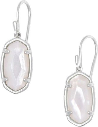 Kendra Scott Lee Silver Mother Of Pearl Drop Earrings