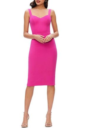 Dress The Population Nicole Sweetheart Neck Cocktail Dress in Bright Fuchsia at Nordstrom, Size Xx-Small