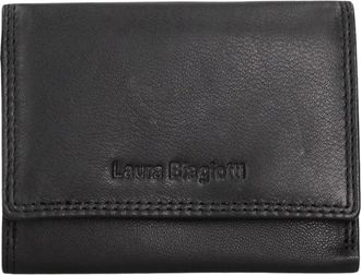 Laura Biagiotti Compacte Lederen Portemonnee - Dames - Accessoires - Zwart - Maat: ONE Size Leer