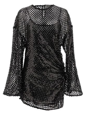 The Attico Black Polyester Short Womens Dress