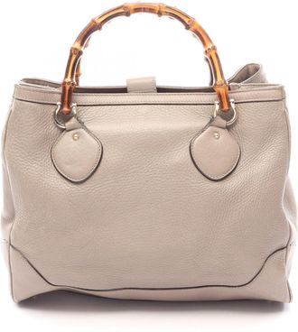 Gucci Beige Leather Handbag Tote Bag (Pre-Owned)