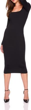 Susana Monaco Scoop Long Sleeve Midi Dress in Black at Nordstrom Rack, Size X-Small