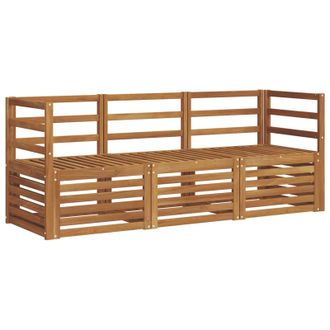 vidaXL Juegos De Sof&aacute;s 3 Pcs Natural Madera De Acacia S&oacute;lida Vidaxl