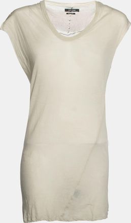 Isabel Marant Beige Cotton See Through Sleeveless Mini Dress
