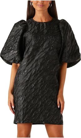 Notre-V Kleedjes, Dames, Zwart, L, Wol, Elegante Zwarte Mini Jurk