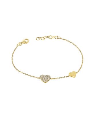 Sabrina Designs 14K 0.20 Ct. Tw. Diamond Heart Station Bracelet