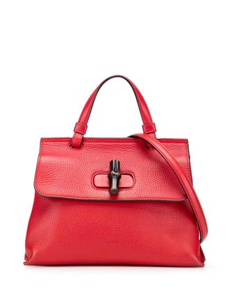 Gucci 2000-2015 Small Leather Bamboo Daily satchel - women - Calf Leather - One Size - Red