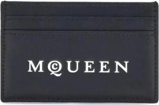Alexander McQueen Logoed Leren Kaarthouder met Meerdere Sleuven - Heren - Portefeuilles - Zwart - ONE Size - Leer - Accessoires