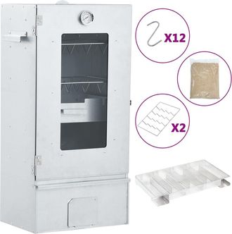vidaXL Horno Ahumador De Bbq Con Generador Humo Fr&iacute;o Acero Galvanizado Vidaxl