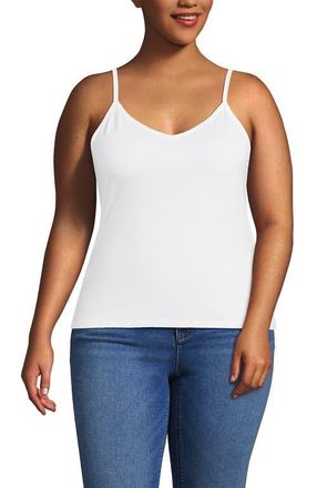 Lands End Plus Size Cooling V-neck Camisole in White at Nordstrom, Size 1 X