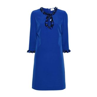 P.A.R.O.S.H. P.a.r.o.s.h., Kleedjes, Dames, Blauw, S, Polyester, Stijlvolle Jurk