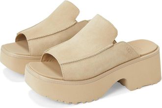 UGG New Heights Slide Womens Sandals Mustard Seed : 9.5 B - Medium, Suede