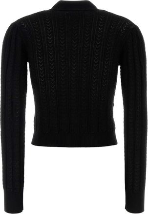 Alessandra Rich Black Exterior: Cotton Cashmere Maglieria Sweater